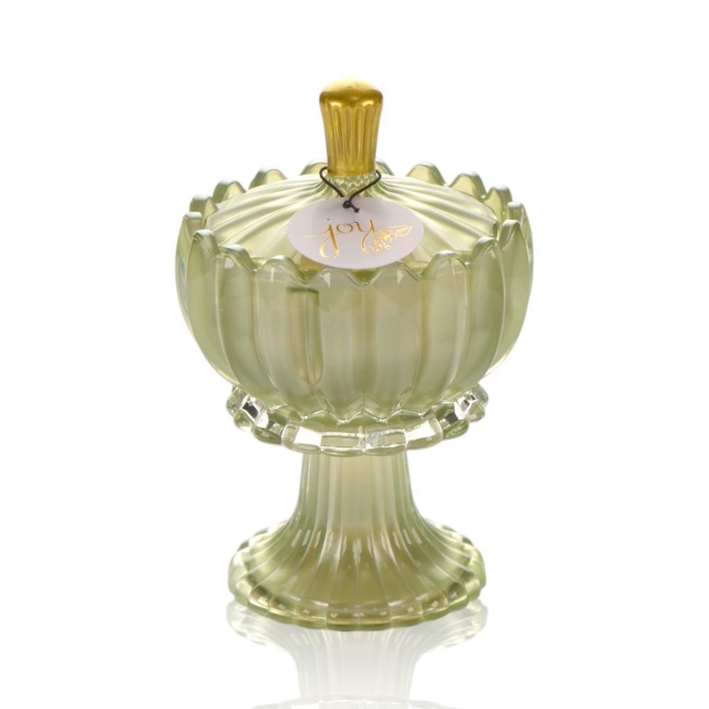 CANDELA VETRO 17CM VERDE