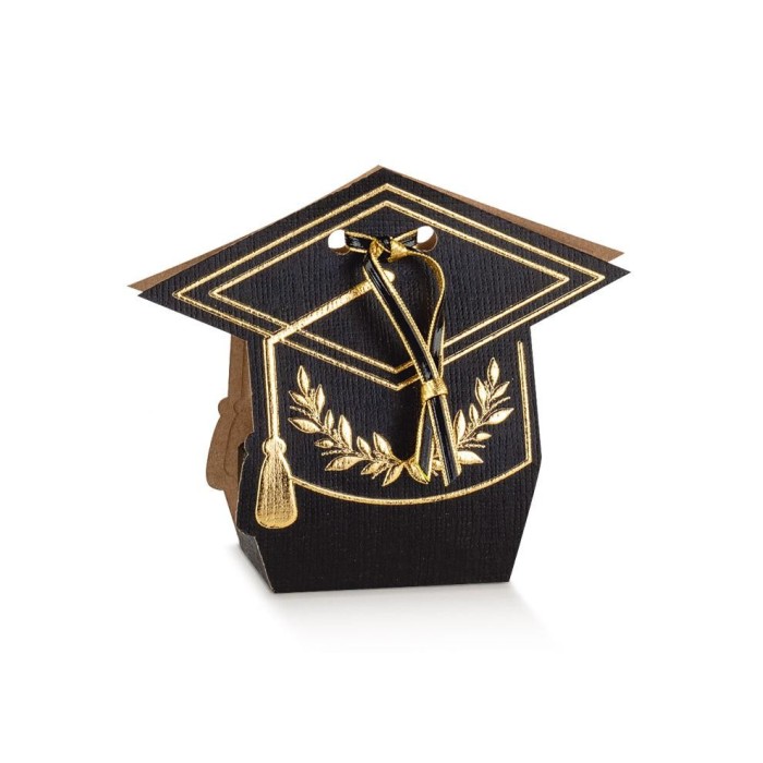 SCATOLA CARTONCINO FORMA TOCCO 70X40X85 MM. STAMPA ALLORO D'ORO NERO