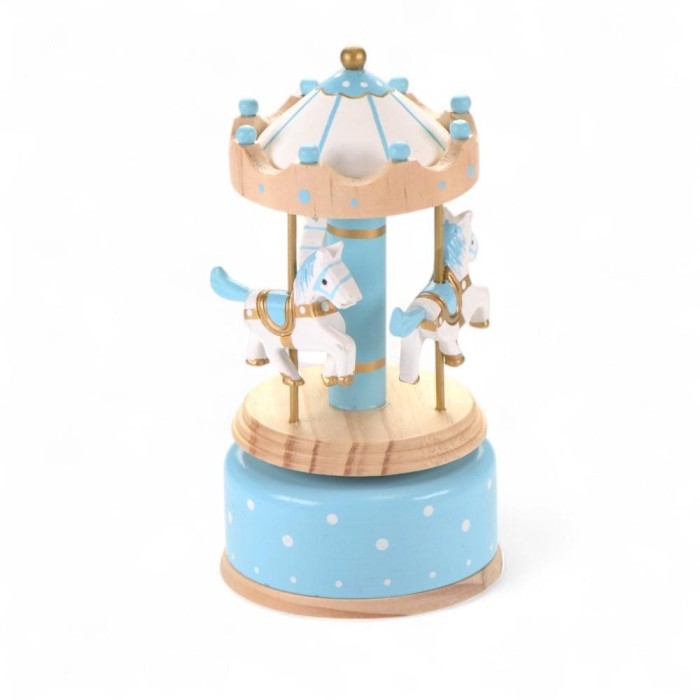 CARILLON IN LEGNO 16.5CM X8.5 CELESTE