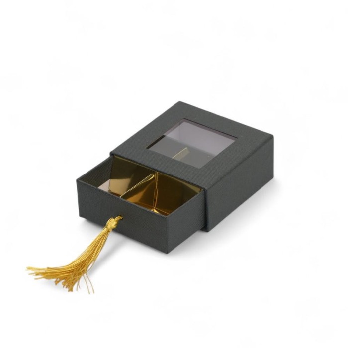 SCATOLA 8X8X4CM TELATA NERA DEGUSTAZIONE