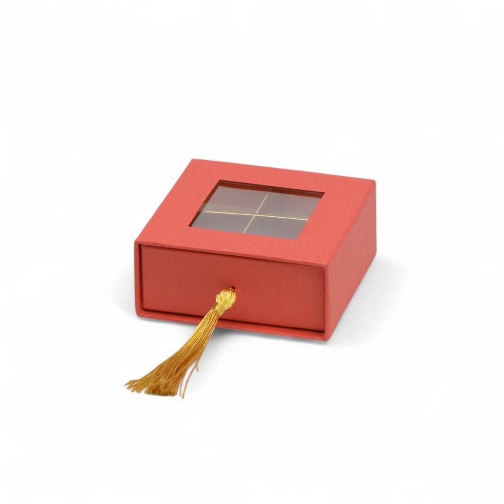 SCATOLA 8X8X4CM TELATA ROSSA DEGUSTAZIONE