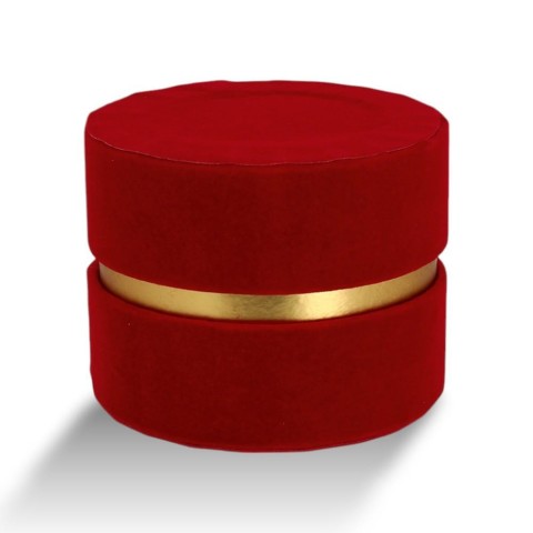 SCATOLA TONDA D10 H8 ROSSA VELLUTO MARTELLATO