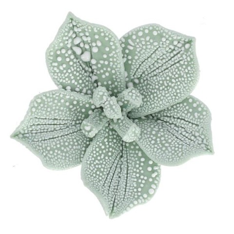 APPLICAZIONE FIORE FRESIA VERDE GOCCE DI RUGIADA PORCELLANA DIAM