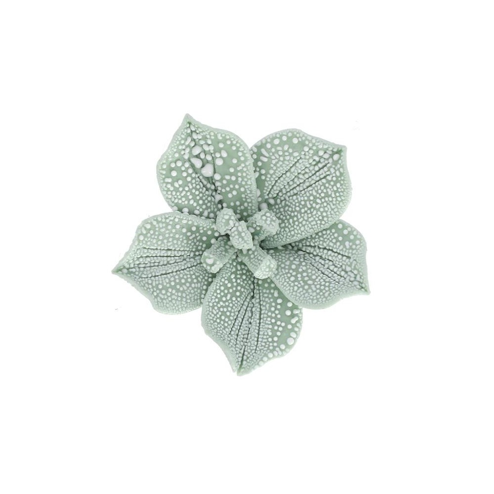 APPLICAZIONE FIORE FRESIA VERDE GOCCE DI RUGIADA PORCELLANA DIAM