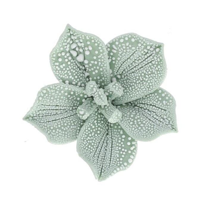 APPLICAZIONE FIORE FRESIA VERDE GOCCE DI RUGIADA PORCELLANA DIAM