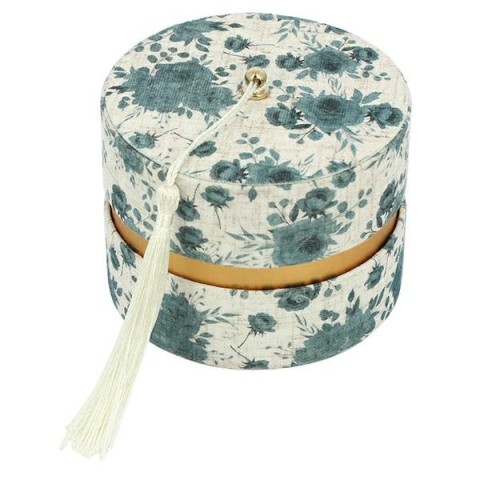 SCATOLA TONDA PROVENZALE BLU OTTANIO NAPPA DIAM. 8,5 H. 6,5 CON