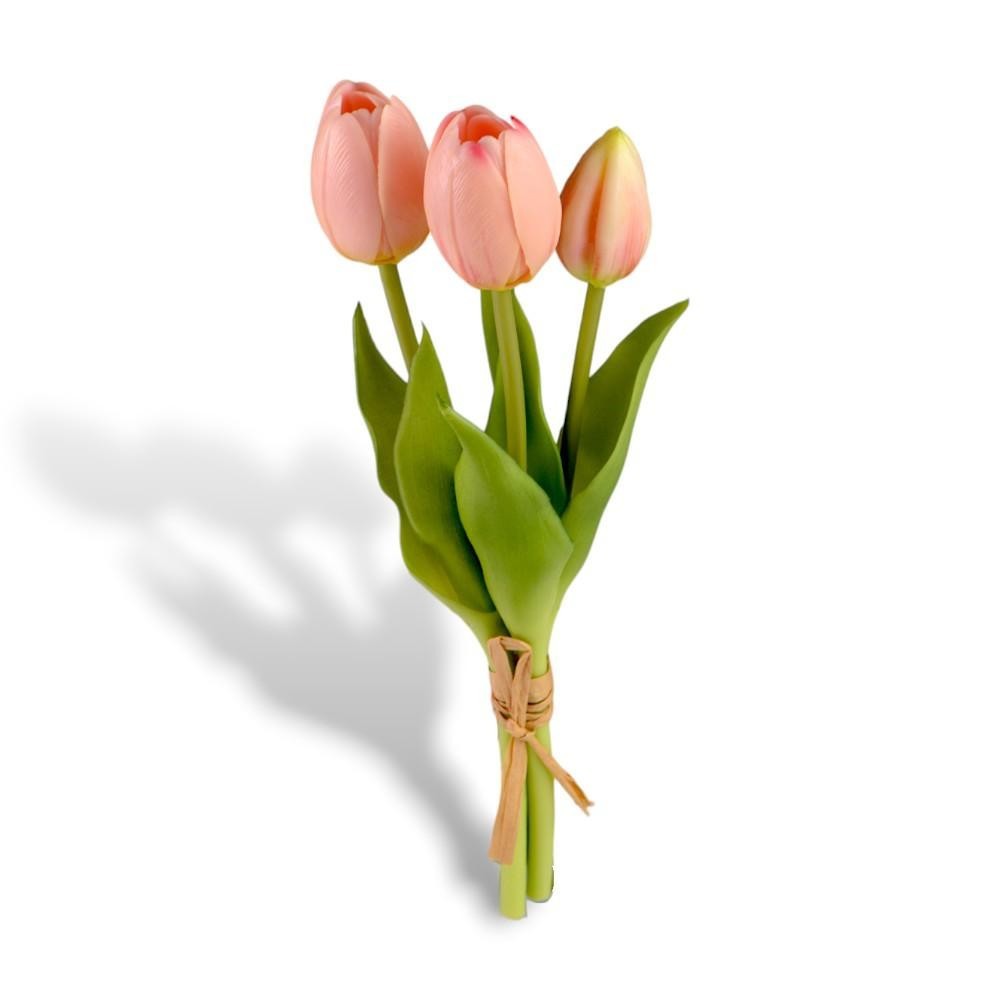 MINI BUSH TULIPANO X3 REAL TOUCH ROSA CHIARO