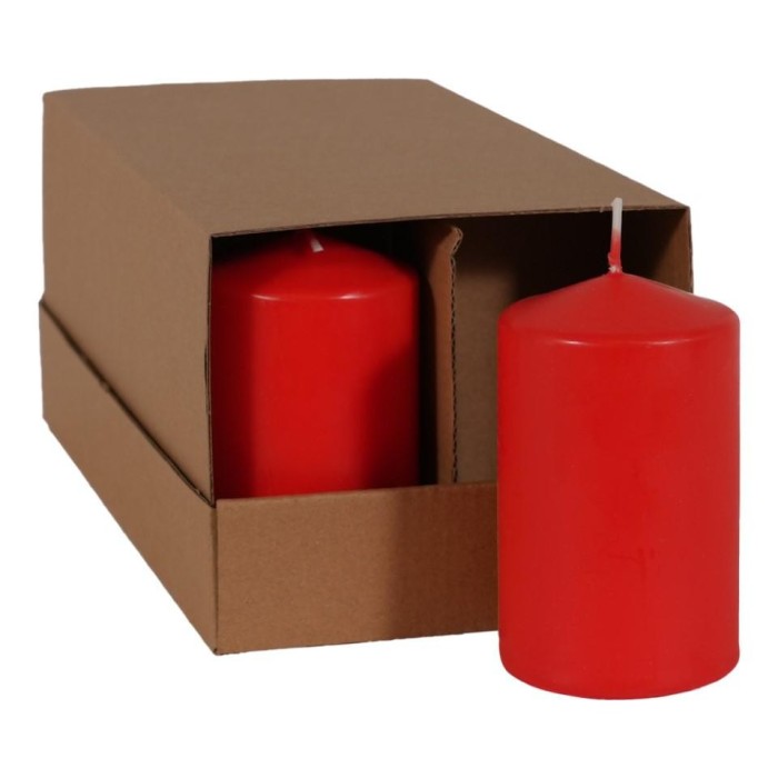 CANDELA CILINDRICA MM.100X60 ROSSO