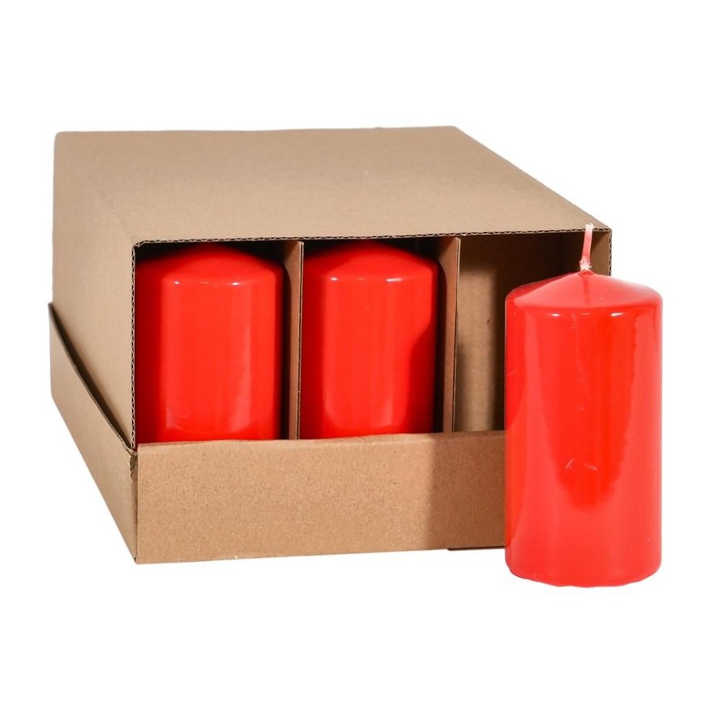 CANDELA MOCCOLO SMALTATA H.100XD.50 MM. ROSSO