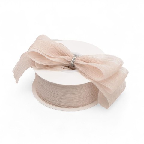 CHIFFON RIGATO CREMA 25MMX15MT