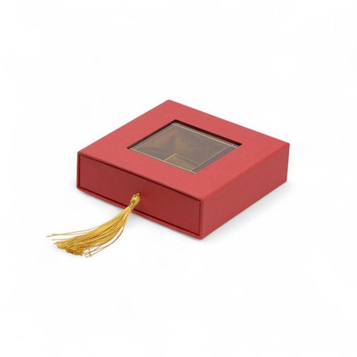 SCATOLA 12X12X4CM TELATA ROSSA DEGUSTAZIONE