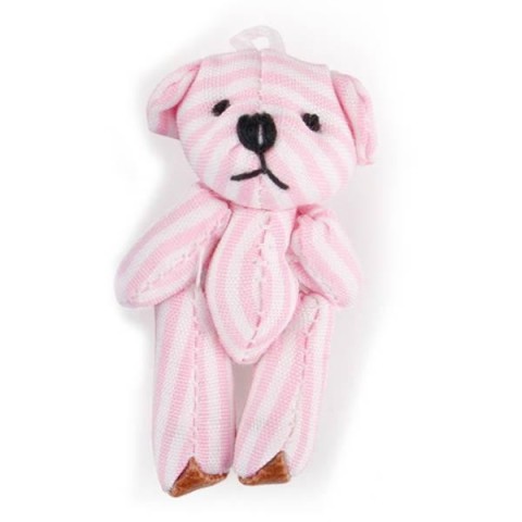 ORSETTO STOFFA RIGHE ROSA 4.5C