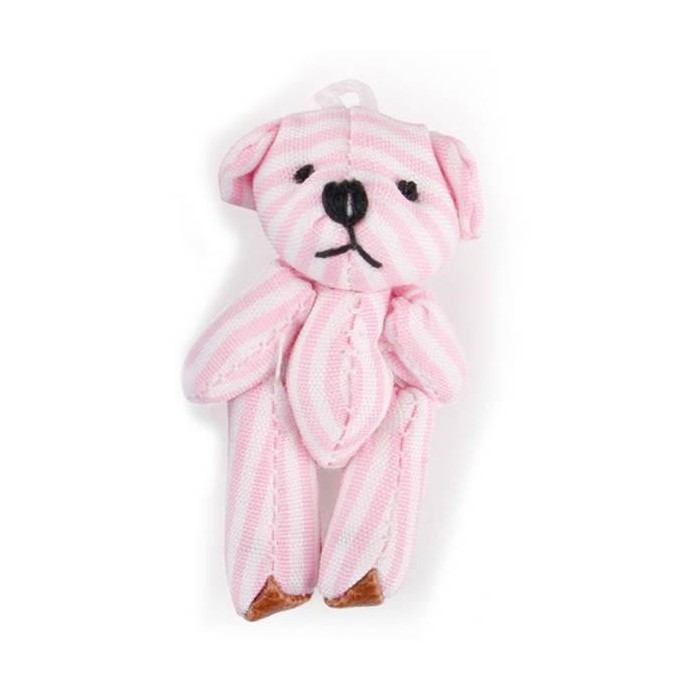 ORSETTO STOFFA RIGHE ROSA 4.5C