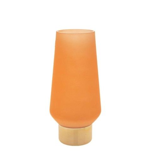 VASO VETRO ARANCIONE D.11X35CM.