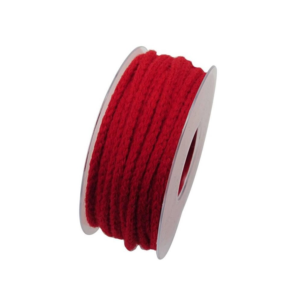 ROTOLO TRECCIA LANA ROSSO 6MMX20MT.