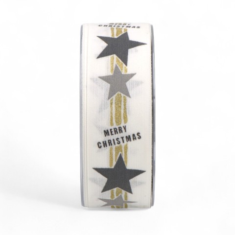NASTRO MERRY XMAS 40MMX20MT BIANCO