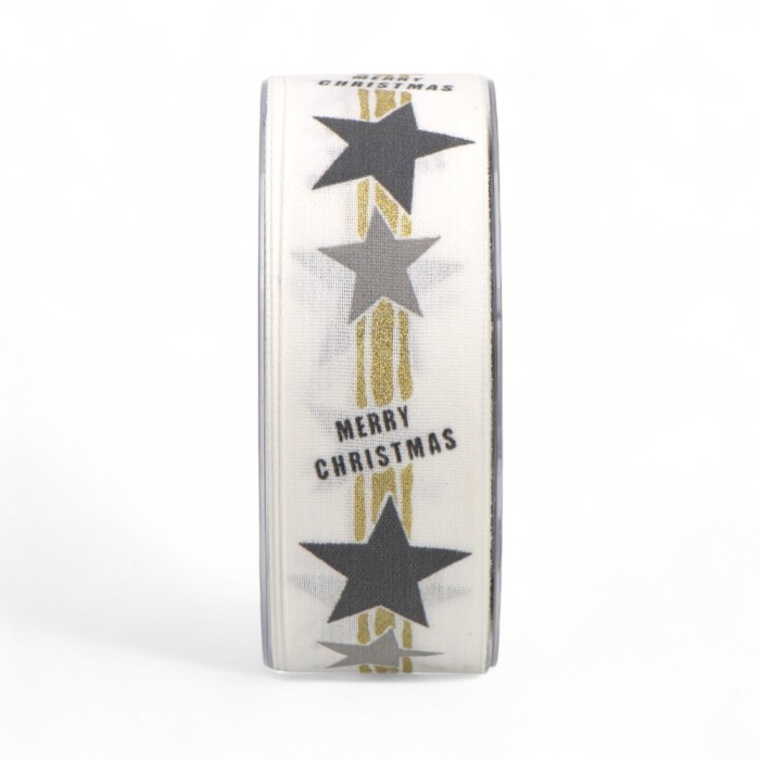 NASTRO MERRY XMAS 40MMX20MT BIANCO