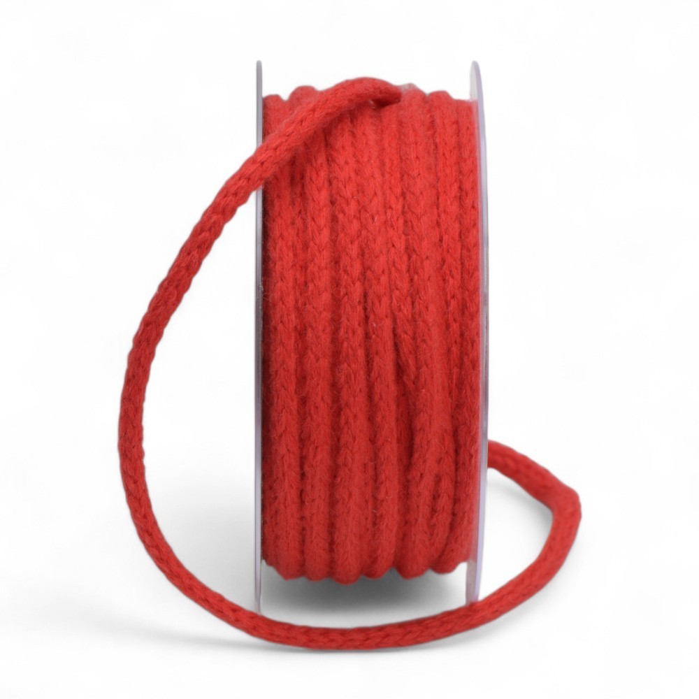 ROTOLO TRECCIA LANA ROSSO 6MMX20MT.