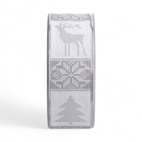 NASTRO NORDKAP ARGENTO NATALIZIO MM40X20MT.